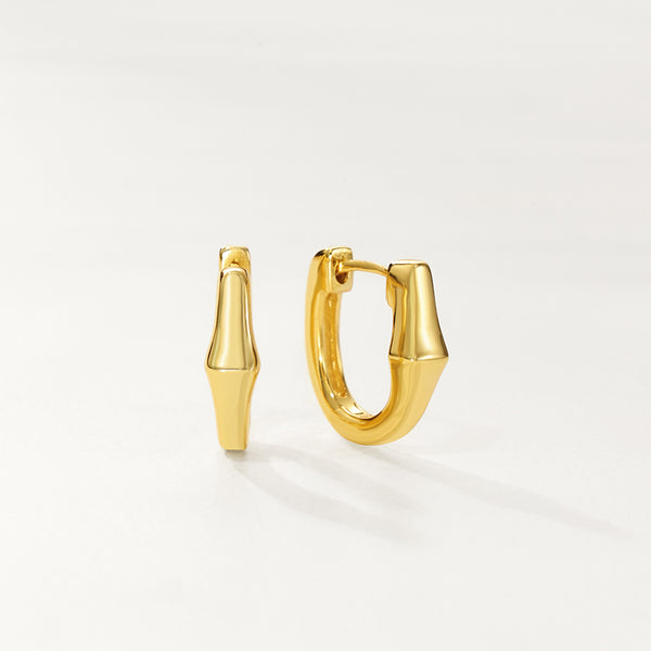 FE2863 925 Sterling Silver Classic Glossy Hoop Earrings