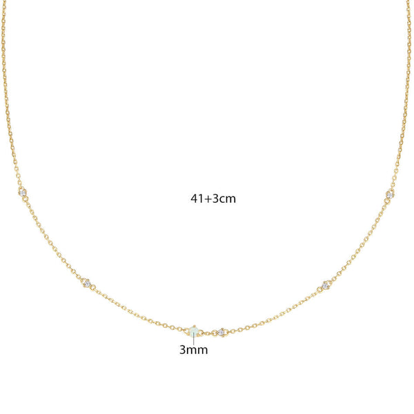 VFX0311 Dainty Cubic Zirconia Women Necklace