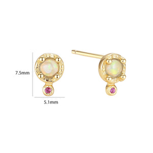 VFE0384 Mini Stud Earrings With Opal