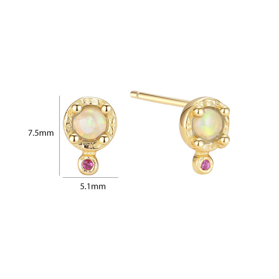 VFE0384 Mini Stud Earrings With Opal