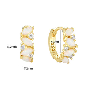 VFE0335 Marquise Opal Hoop Earrings