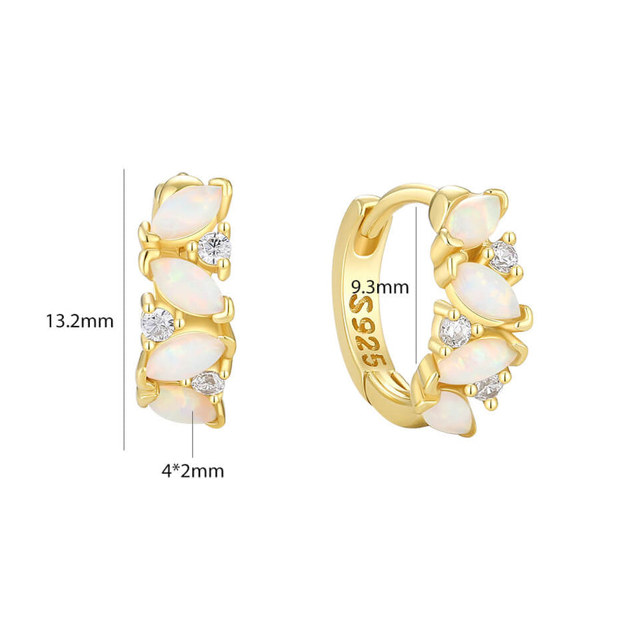 VFE0335 Marquise Opal Hoop Earrings