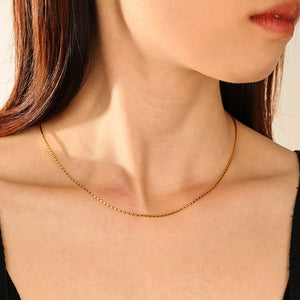FX1282 925 Sterling Silver Box Chain Necklaces