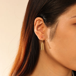 FE2711 925 Sterling Silver Asymmetric Geometric Hoop Earrings