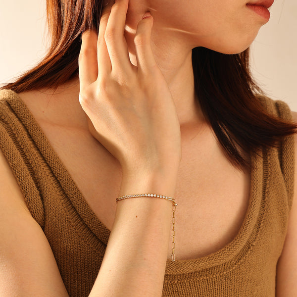 VFS0041 925 Sterling Silver Cubic Zirconia Tennis Women Bracelets