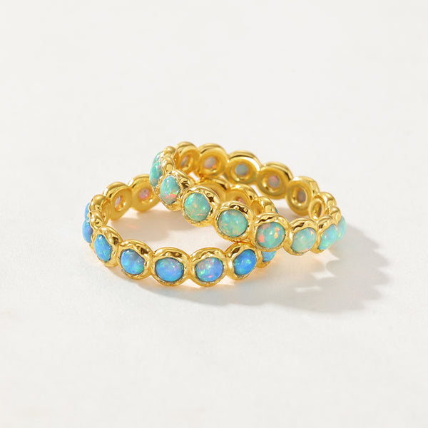VFJ0165 Scalloped Opal Eternity Ring