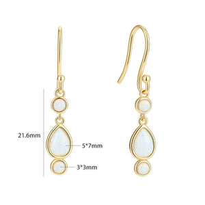 VFE0312 Vintage Opal Drop Hoop Earring