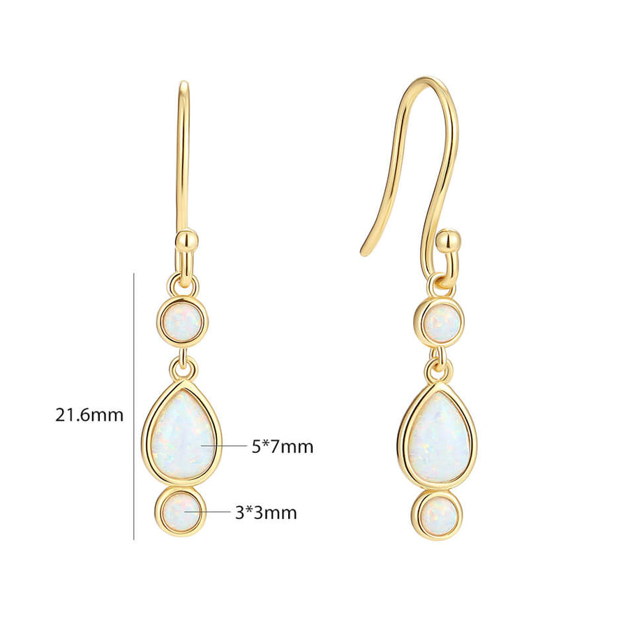 VFE0312 Vintage Opal Drop Hoop Earring