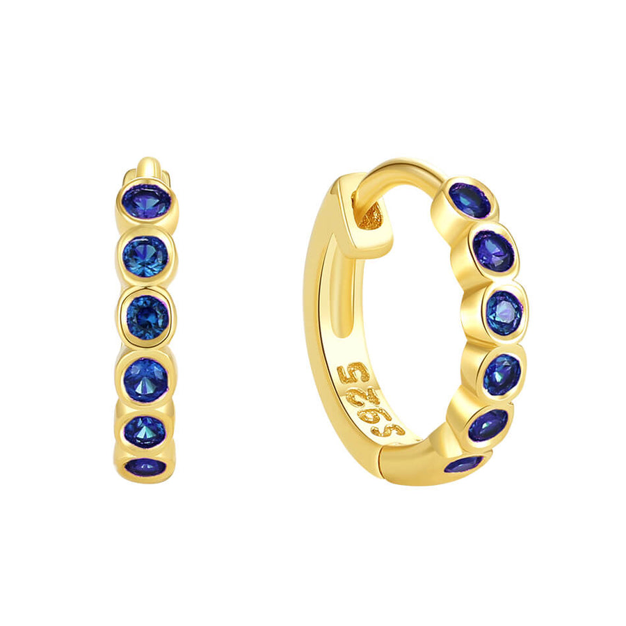 VFE0300 Rainbow Birthstone Huggie Hoop Earring