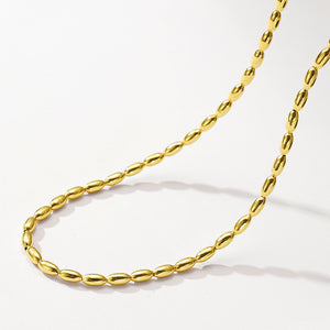 PN0186 Oval Gold Bead Necklace