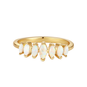 VFJ0315 Marquise Opal Wedding Ring