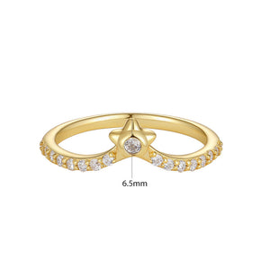 VFJ0330 Star V Shape Ring Pave CZ