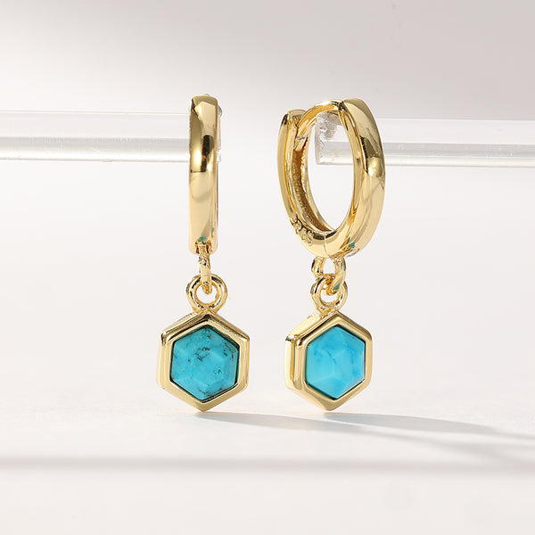 VFE0241 Birthstone Hoop Dangle Earrings