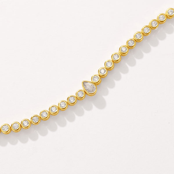 BVFS0713 Brass Waterdrop CZ Tennis Bracelet