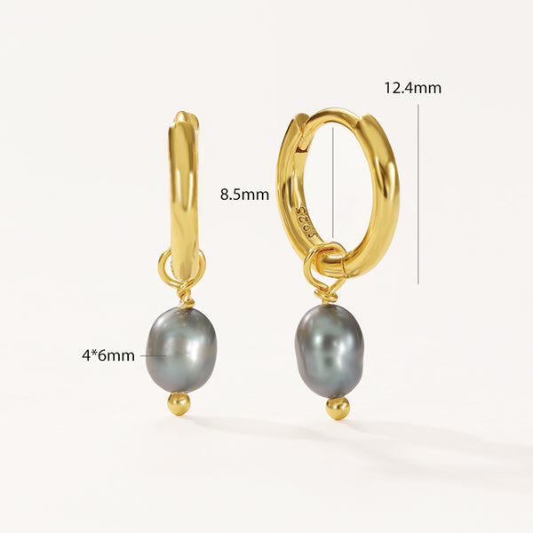 PE0184 Grey Freshwater Pearl Earrings