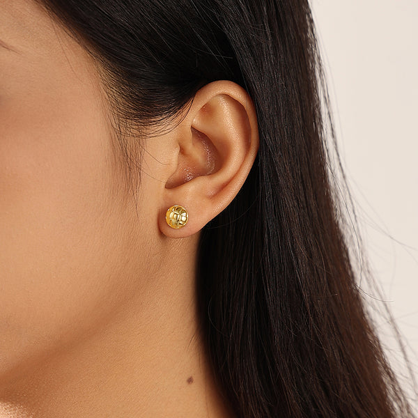 VFE0644 & VFE0645 Heart/Domed 3D Sculptural Stud Earrings
