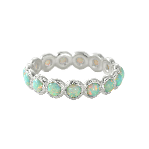 VFJ0165 Scalloped Opal Eternity Ring