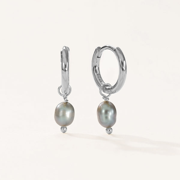 PE0184 Grey Freshwater Pearl Earrings