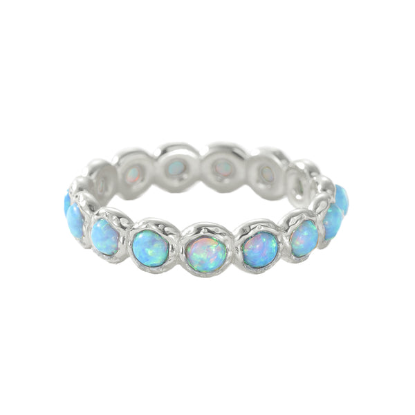 VFJ0165 Scalloped Opal Eternity Ring