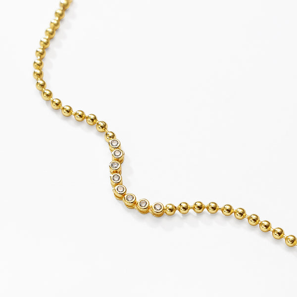 VFS0042 925 Sterling Silver Zirconia Tennis Gold Beaded Bracelets