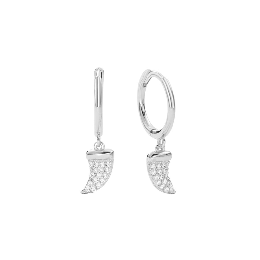 FE2853 925 Sterling Silver Chili Dangle Hoop Earrings