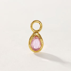 VFD0125 Pink Teardrop Cubic Zirconia Charm Pendant For Earring Making
