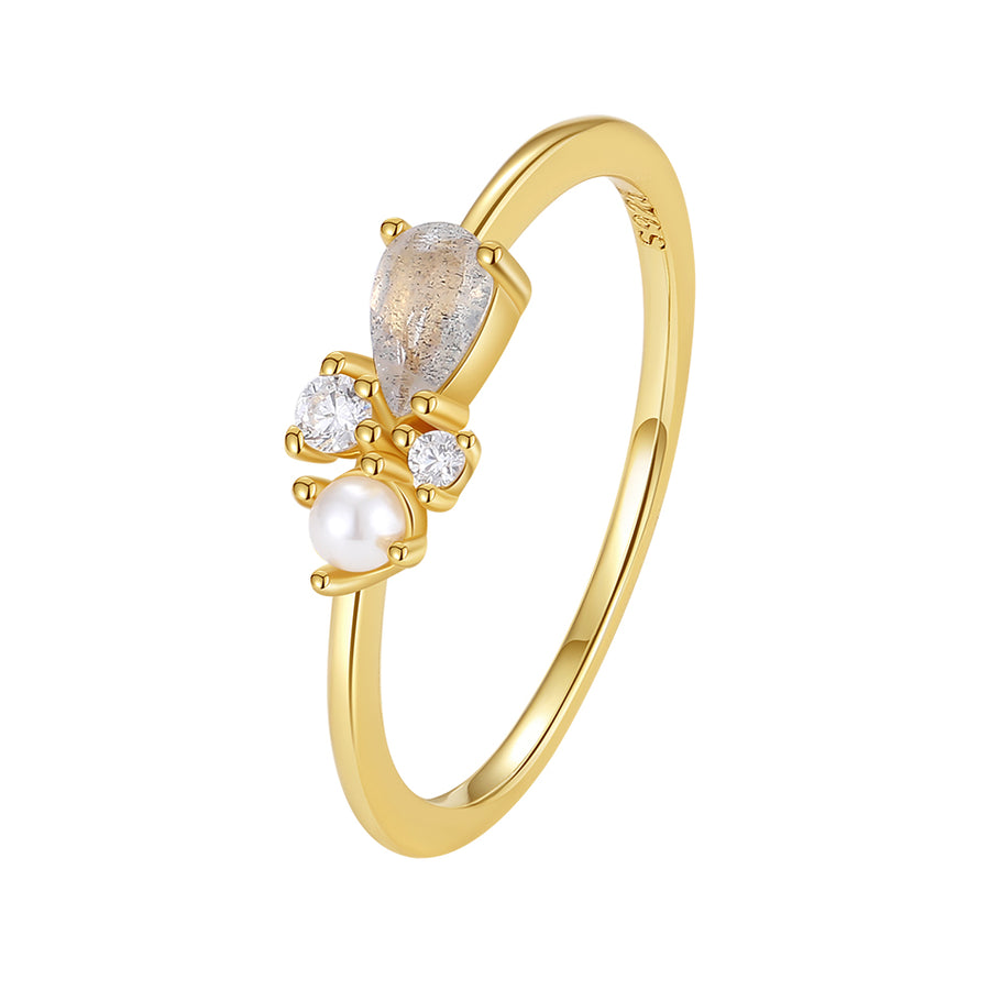 VFJ0562 Pear Cut Moonstone Ring