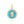 VFD0674 Turquoise Black Agate Palm Pendant Charm