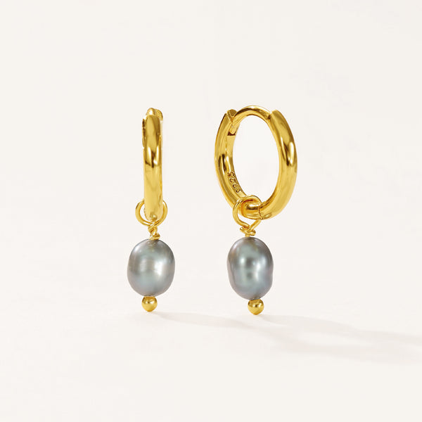PE0184 Grey Freshwater Pearl Earrings