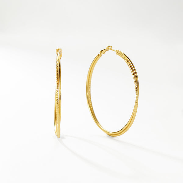 FE3199 Double Circle Big Hoop Earring