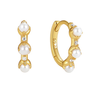 VFE0441 Triple Pearls Hoop Earring