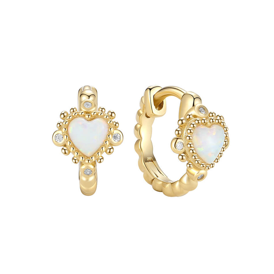 VFE0328 Heart Opal Hoops Earring For Women