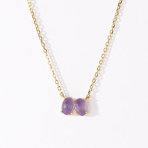 VFX0486 Plump Double Oval Crystal Necklace