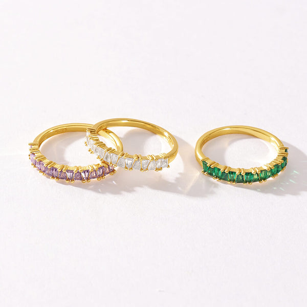 VFJ0208 Trapezoid Clored Zirconia Women Wedding Ring