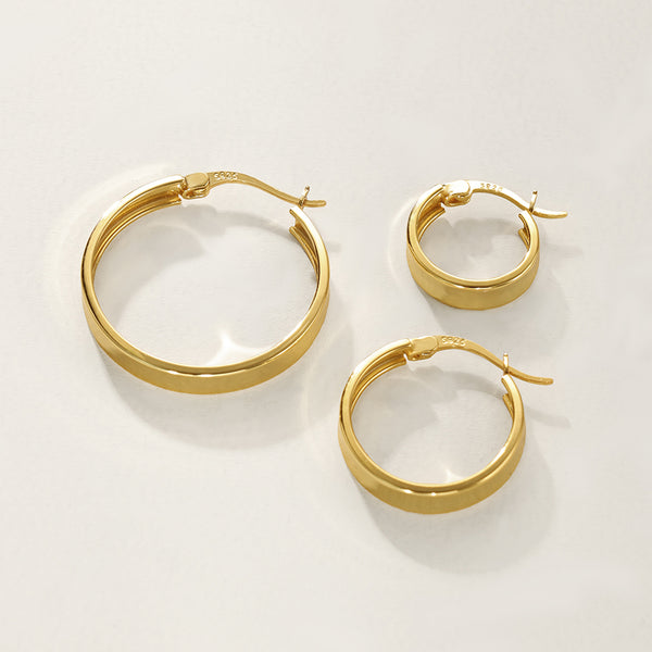 FE2739 FE2740 FE2741 925 Sterling Silver Wide Earrings