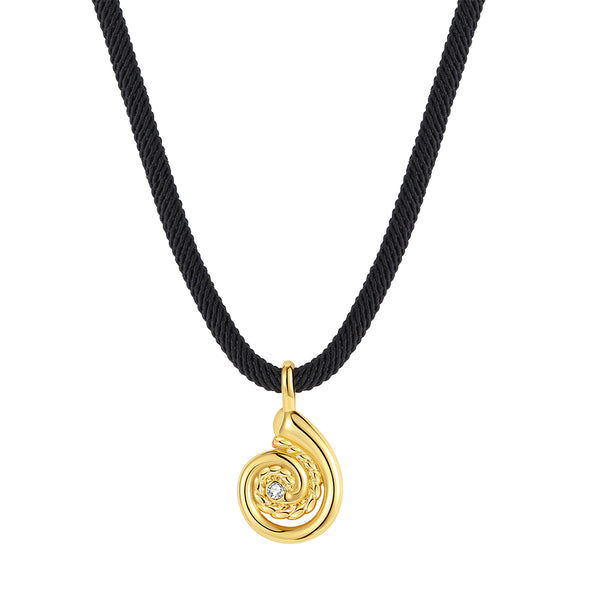 BVFX0716 Braided rope conch pendant necklace