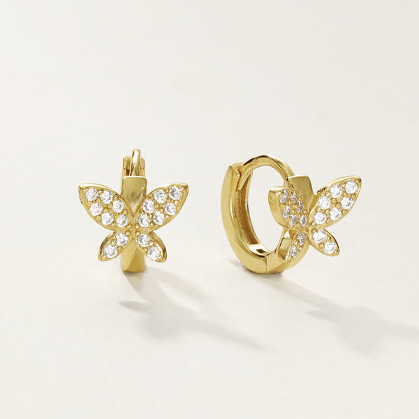 FE2753 925 Sterling Silver Chic Butterfly Hoop Earring