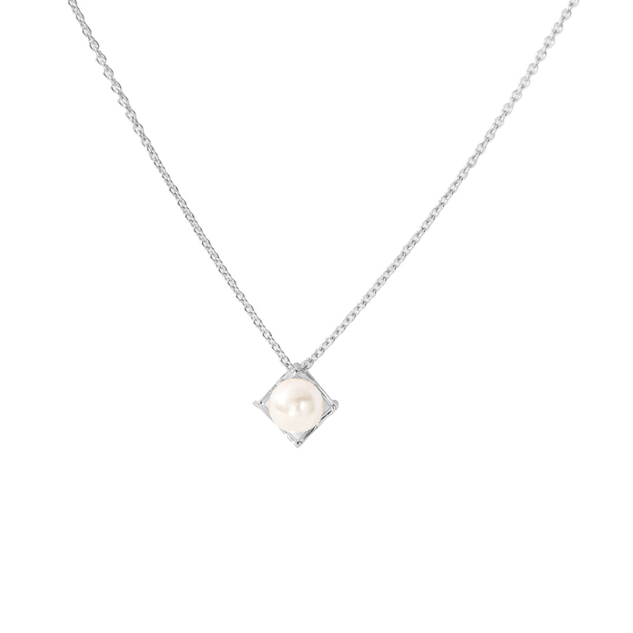 FX1181 925 Sterling Silver White Pearl Pendant Necklace
