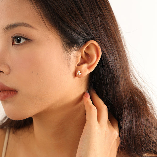 VFE0270 Colorful Opal Trio Mini Stud Earrings