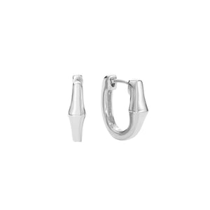 FE2863 925 Sterling Silver Classic Glossy Hoop Earrings
