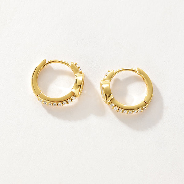 VFE0150 Marquise Bezel Set CZ Hggie Hoop Earring