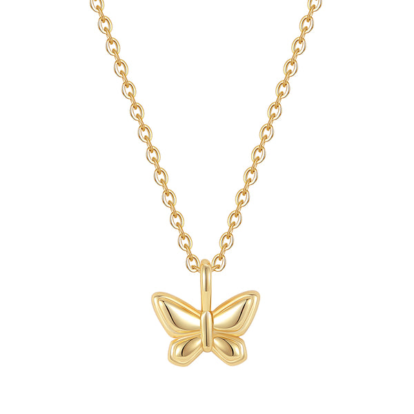 VFX0702 Smooth-Finish Butterfly Pendant Necklace