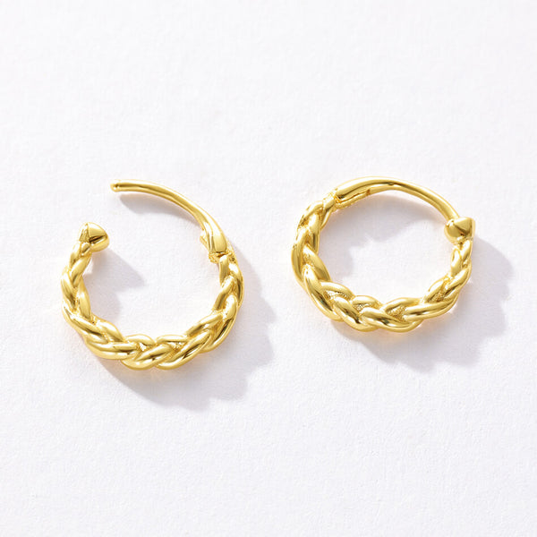 VFE0203 Minimalist Twist Rope Hoops Earrings