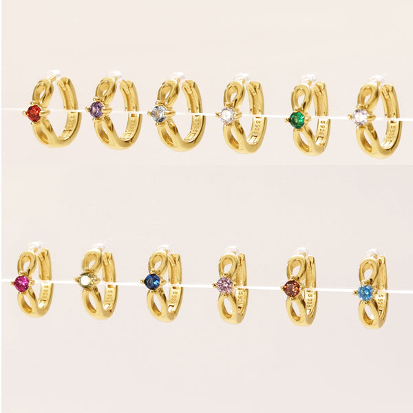 VFE0287 Birthstone Hoop Earrings