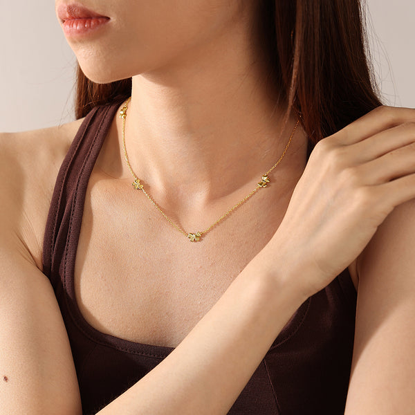 VFX0721 Quintet Bowknot Necklace