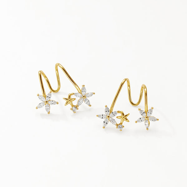 FE3153 Double Star Zirconia Ear Cuff