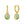 VFE0594 Green Aventurine Bezel Oval Drop Hoop Earrings