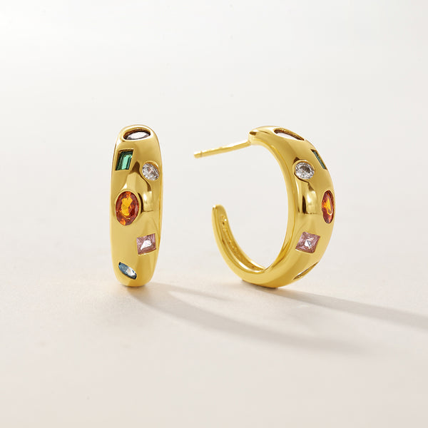VFE0123 Colorful Chunky Hoop Earrings