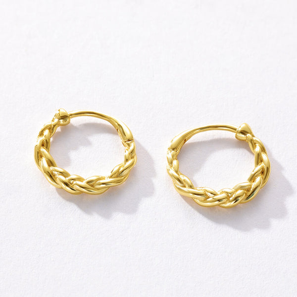 VFE0203 Minimalist Twist Rope Hoops Earrings