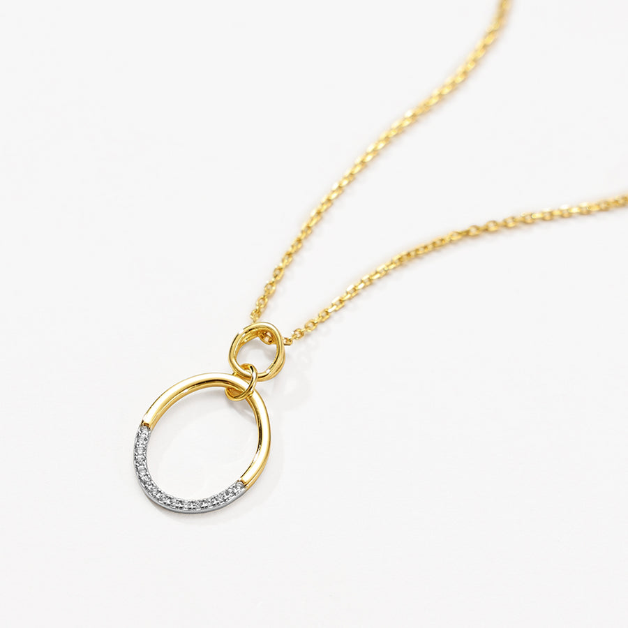VFX0036 Double Plated Circle Pendant Necklace